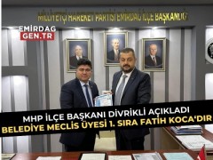 Divrikli Açıkladı, Fatih Koca Meclis Üye 1.Sırada